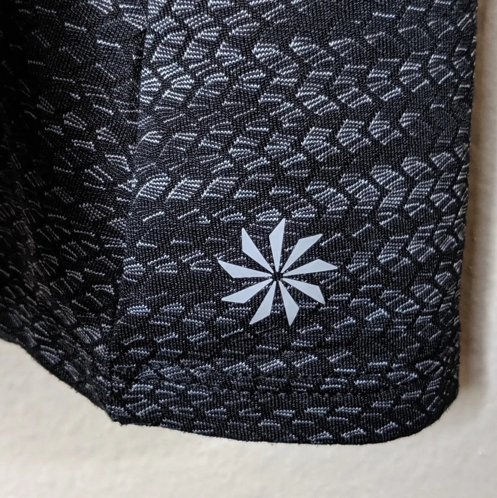 Athleta Yoga Athletic Racerback Tank Workout Gray Geometric Print - Picture 2 of 6